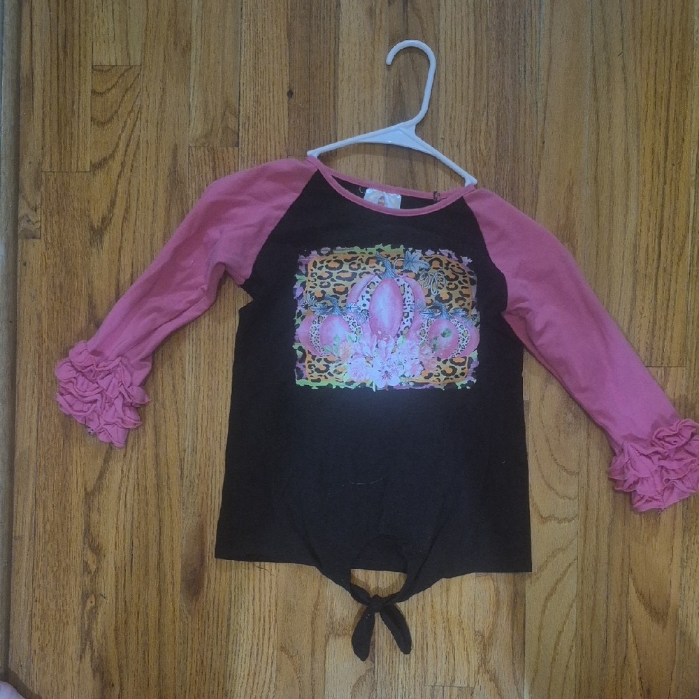 Pink and Black Long Sleeve Kids Tee